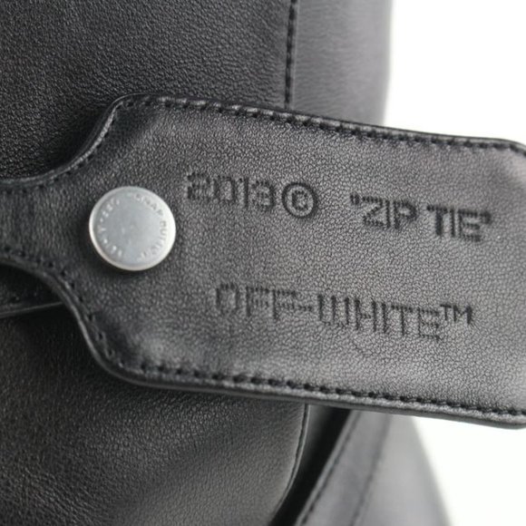 Off-White™ Size 40 Black Leather Ziptie Bootie - Picture 12 of 12